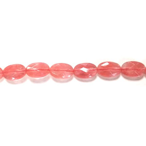 CHERRY QUARTZ FACETED FLAT OVAL 8X12MM